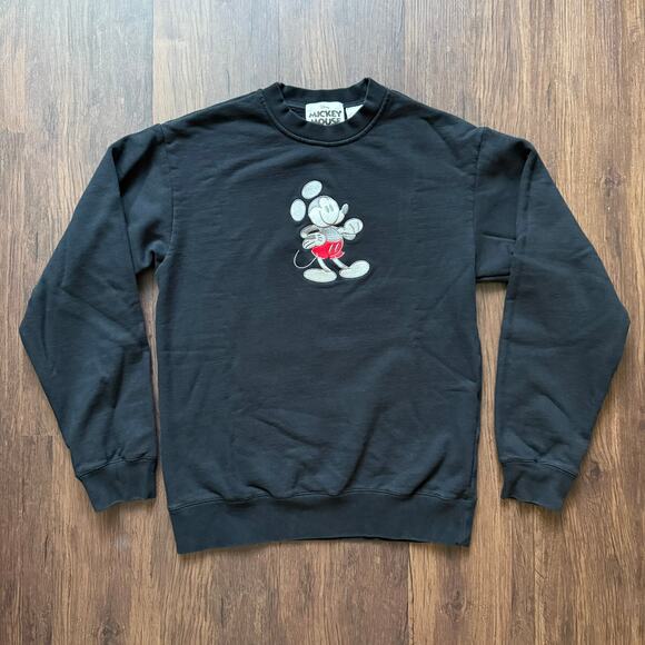 Disney Mickey Mouse Retro Cotton Crewneck Sweatshirt – Black Size S - Picture 1 of 6